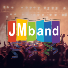 JM Band logo with party background